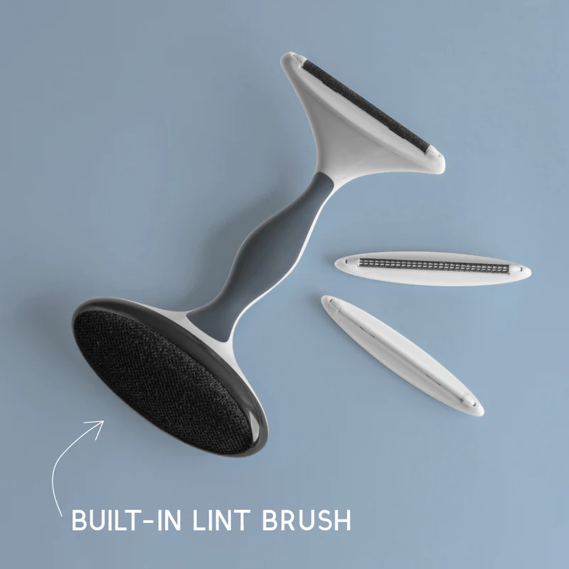 GLEENER Battery-Free Fabric Shaver & Lint Brush in Slate Blue color, displayed on a white background.