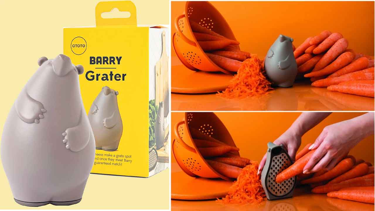 Barry The Bear Box Cheese Grater - A cute and functional kitchen gadget in the shape of a bear.